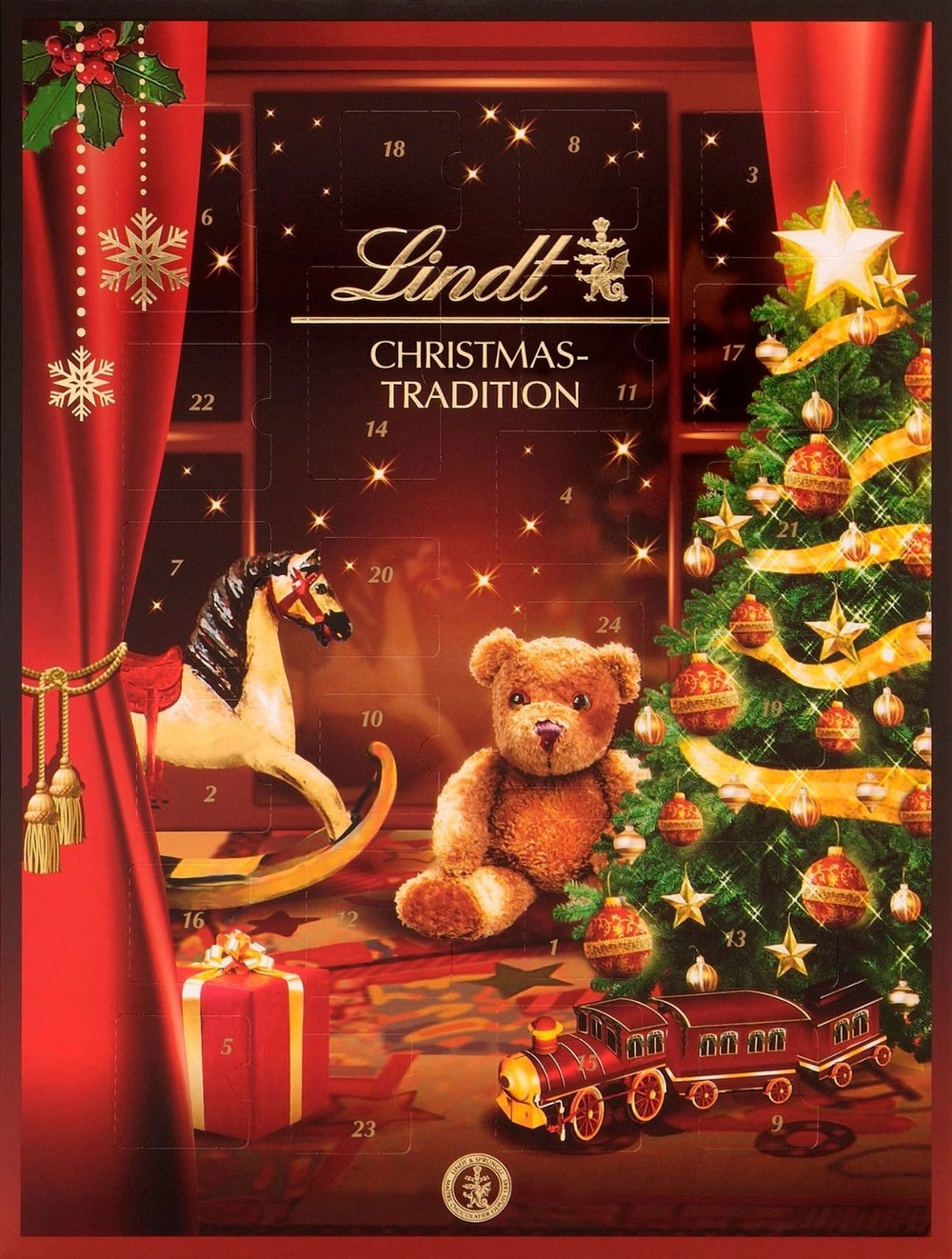 Адвент-календарь Lindt Christmas tradition с шоколадными конфетами ассорти 253 г (Из Финляндии)