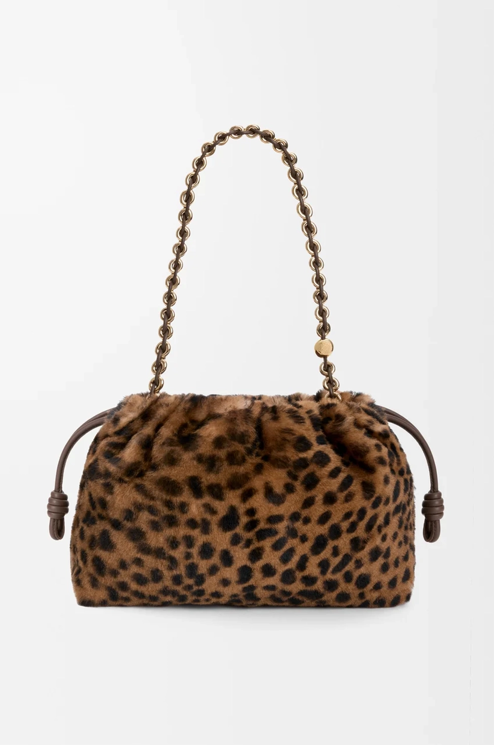 Loewe Средняя сумка Flamenco из овчины с принтом, бежевый/коричневый