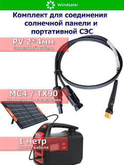 Комплект для соединения солнечной панели и портативной СЭС 1 метр