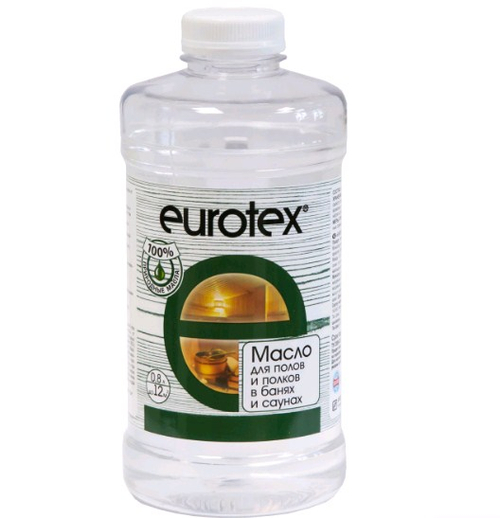 Масло для полков и пола бани и сауны EUROTEX  0,8л (Рогнеда)