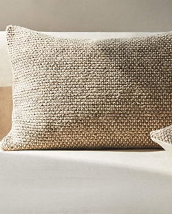 ZARA HOME ПЛЕТЕНЫЙ ЧЕХОЛ ДЛЯ ДЕКОРАТИВНОЙ ПОДУШКИ, СЕРЫЙ