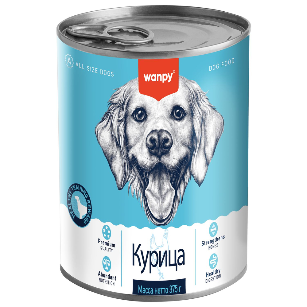 Wanpy Dog Консервы для собак из курицы, 24шт по 375 г