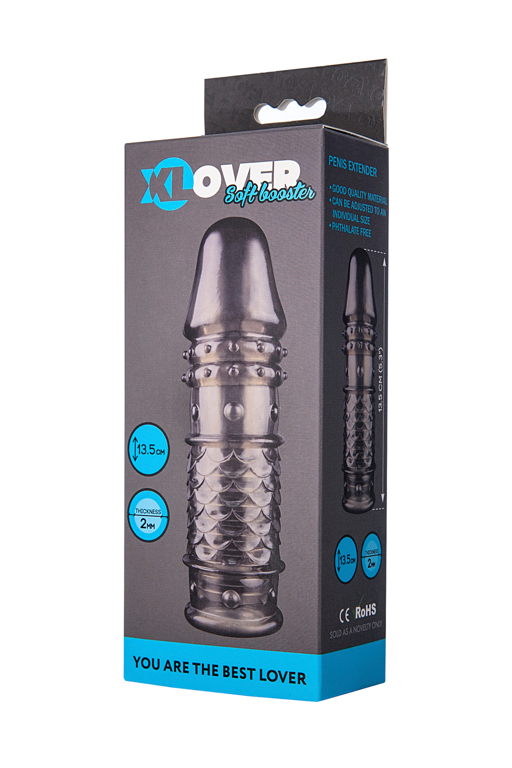 Насадка ToyFa XLover черная прозрачная 13,5 см