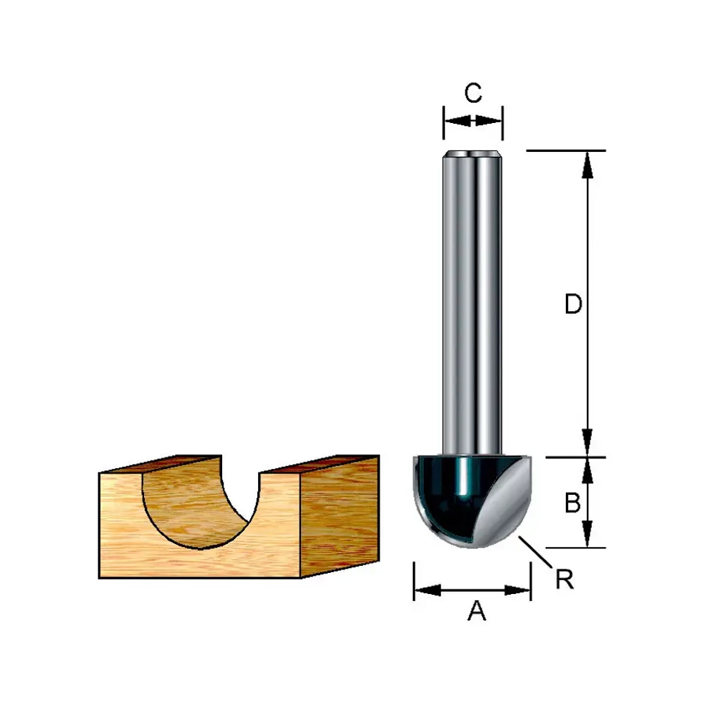 Фреза паз. галтельная 12,7R 25,4х19х12х38х2Т Makita D-10855