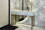 Консоль Garda Decor 2 ящика белая, золото 120*42*77 см