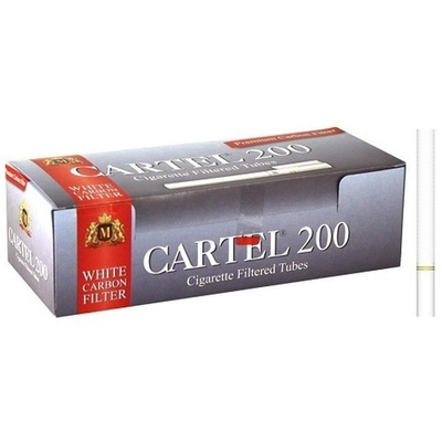 Гильзы для сигарет "Cartel" KS Filter Угольные White 200шт