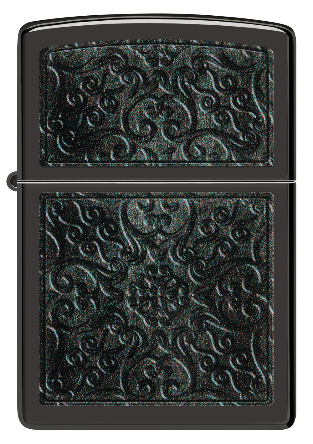 Зажигалка Zippo Pattern с покрытием High Polish Black, латунь/сталь, черная, глянцевая, 38x13x57 мм