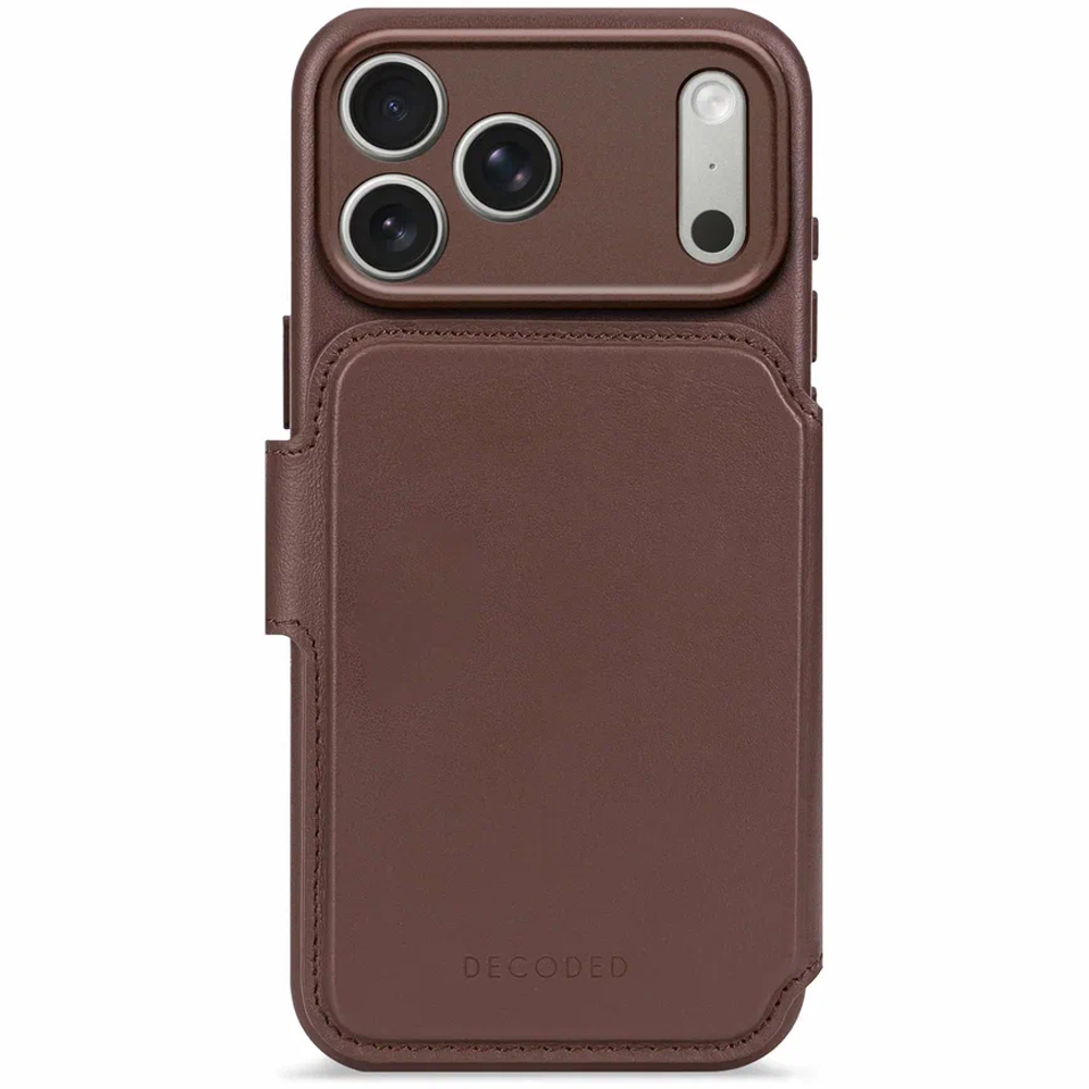 Чехол-кошелёк Decoded Leather Detachable Wallet Case для iPhone 17 Pro Max Chocolate Brown