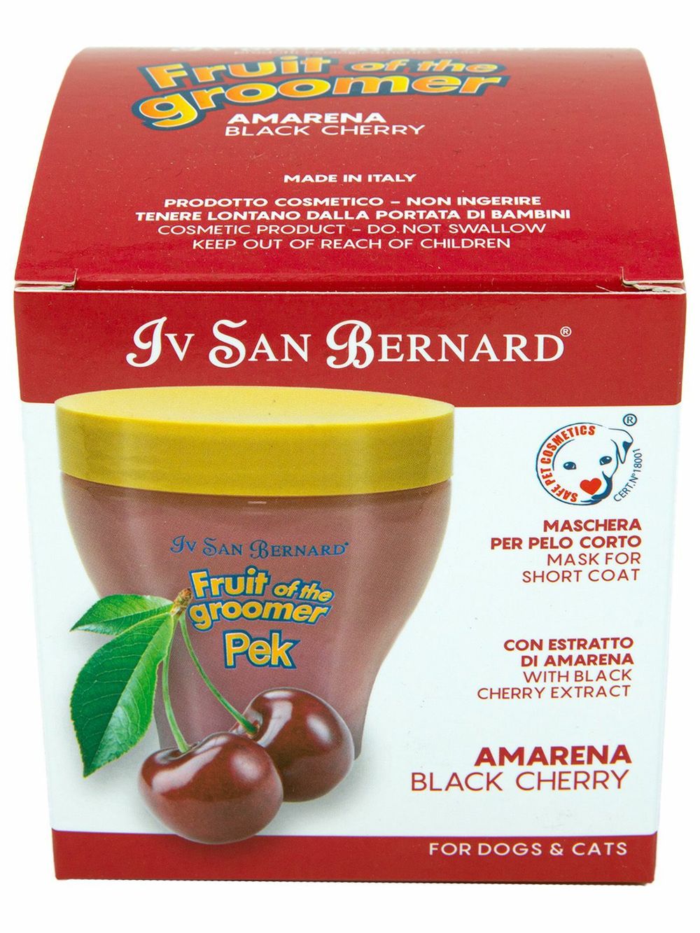 Восстанавливающая маска Iv San Bernard Fruit of the Grommer Black Cherry для короткой шерсти с протеинами шелка