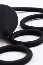 Тройное эрекционное кольцо 3см и 4см с анальным хвостом Erotist Toys Anal Plag with Cock Ring Drop Size M