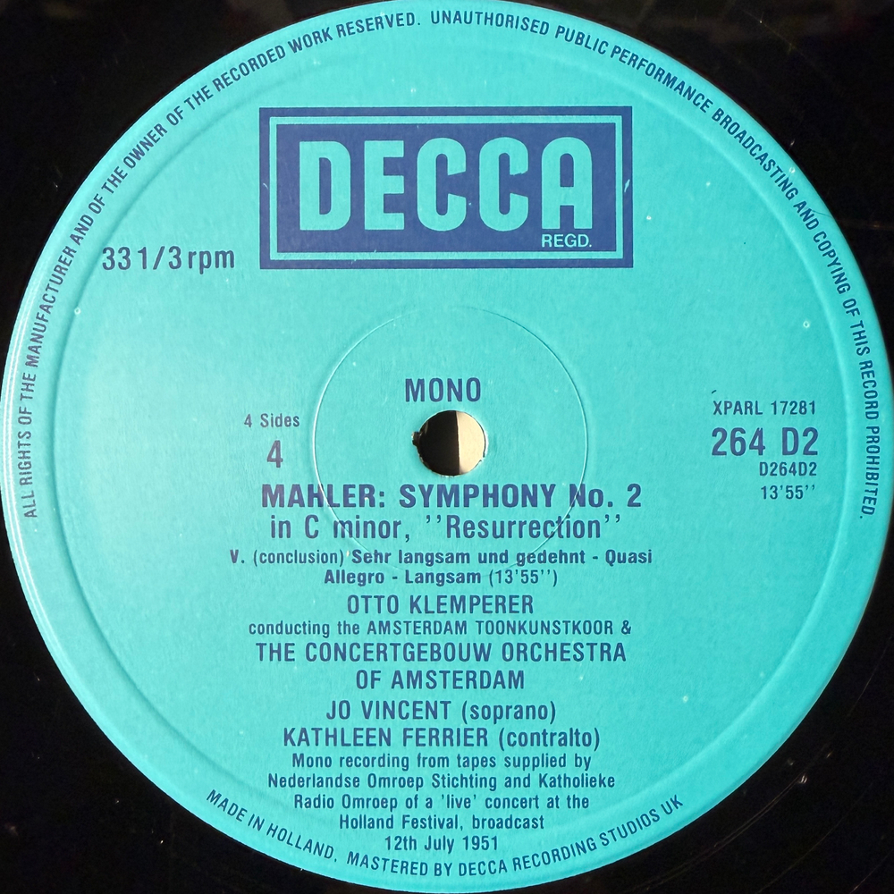 Малер - Симфония №2 2LP (Англия 1982г.)
