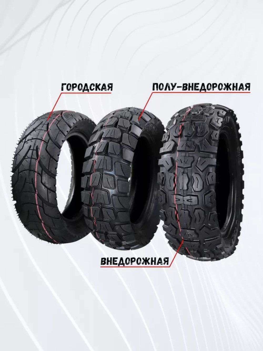 Покрышка Tuovt 10 дюймов для электросамоката Kugoo M4, M4 Pro, G1, WS Luna, Ultron T103, Dualtron 3, Victor, Yokamura RX1, Currus M10