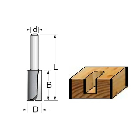 Фреза пазовая D 12 B 25 Z 2 хвостовик 6 WPW P241203