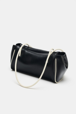 ZARA ПРЯМОУГОЛЬНАЯ СУМКА С ПЛЕЧЕВЫМ РЕМНЕМ, ЧЕРНЫЙ