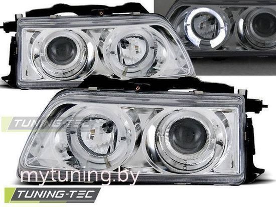 Передние фары Honda CRX angel eyes chrome