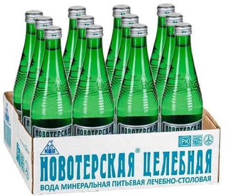 Минеральная вода "Новотерская целебная" 0,5 л. с/б (12 шт. в упаковке)