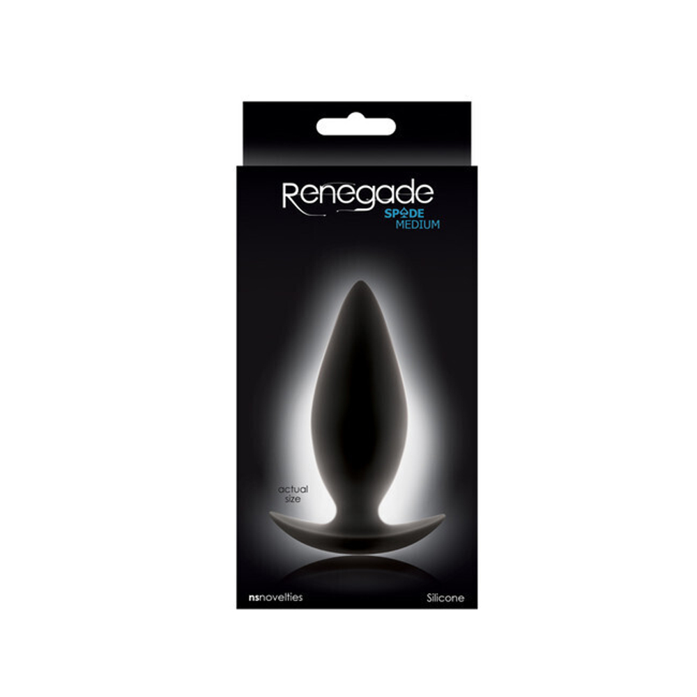 Силиконовая анальная пробка для ношения Renegade Spade Medium (10 см , черный) (Цвет: черный)