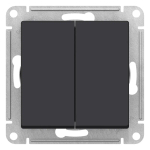ATLASDESIGN 2-клавишный ПЕРЕКРЕСТНЫЙ ПЕРЕКЛЮЧАТЕЛЬ, сх.7+7, 10АХ, механизм, КАРБОН