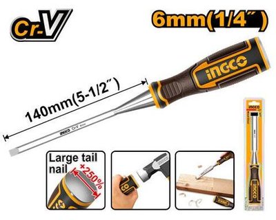 Стамеска 6x140 мм INGCO HWC0806 INDUSTRIAL