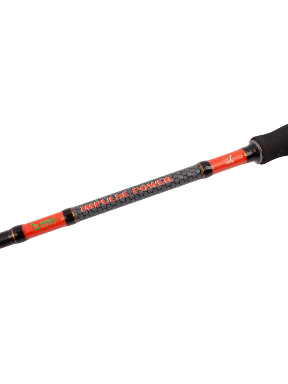 Удилище спиннинговое Fish Crystal Impulse Power, 2 секции, полая вершинка, Carbon T24, длина 2.13 м, тест 10-45 г