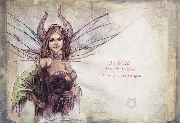 Набор для вышивания нитками Nimue, Signes des Fées -Dame de Mai (Леди Мая. Телец), 51х33 см