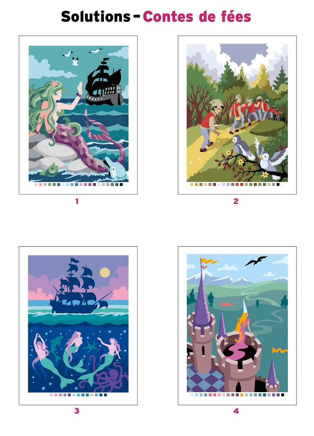 Hachette  раскраска по номерам  Coloriages mystères - Contes de fées