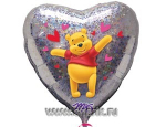 А 18" Сердце Винни Пух и сердечки S60