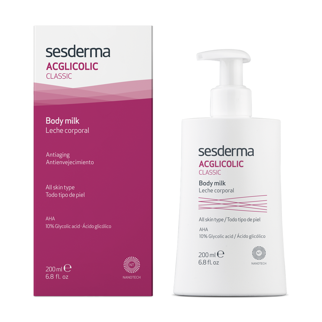 Увлажняющее молочко для тела ACGLICOLIC CLASSIC BODY MILK, 200мл