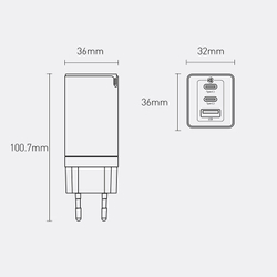 Сетевое зарядное устройство 65W Baseus GaN5 Pro Fast Charger 2C+U Черный (Black)