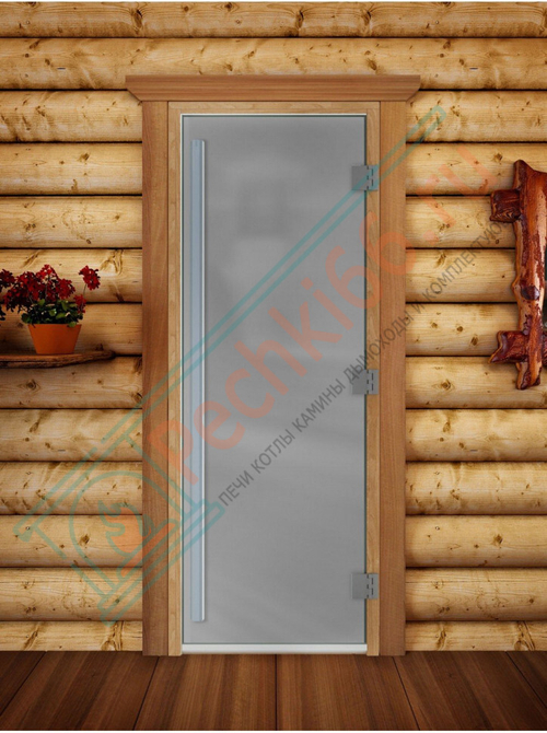 Дверь для бани и сауны Престиж сатин, 2100х800 по коробке (DoorWood) в Кирове