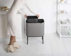 Brabantia Bo Touch 11+23л мусорный контейнер для минерального бетона серый EAN 8710755127243