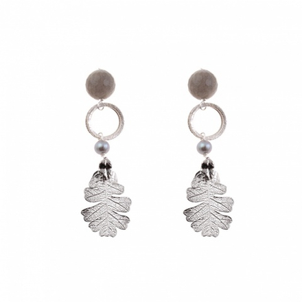 Серьги листья Ester Bijoux Дуб OR1091-S BW