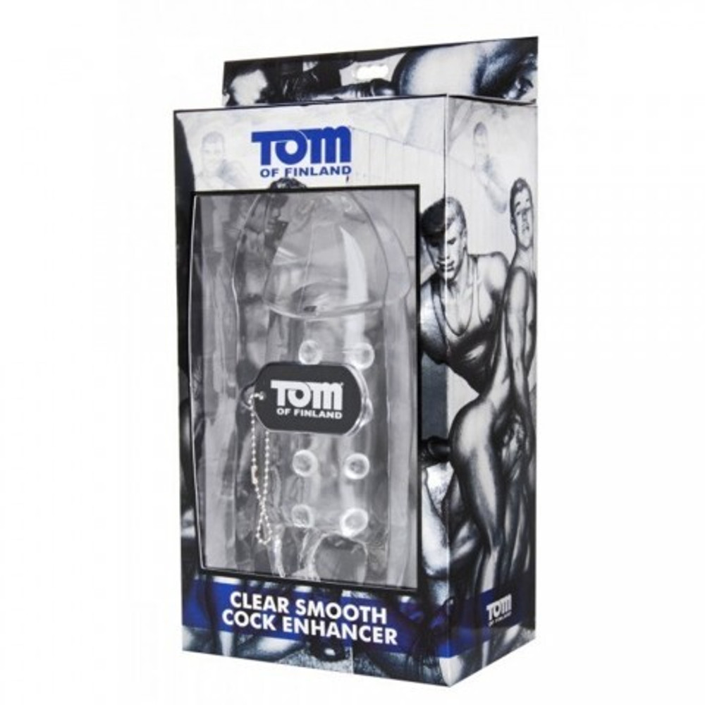 Увеличивающая насадка на пенис с кольцом для мошонки - Tom of Finland - 14 см