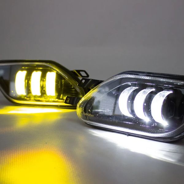 Противотуманные фары (ПТФ) линзованные "Sal-Man" на Daewoo Nexia (арт. 01533) (3 диода LED 50W два режима (3000K+6000K))