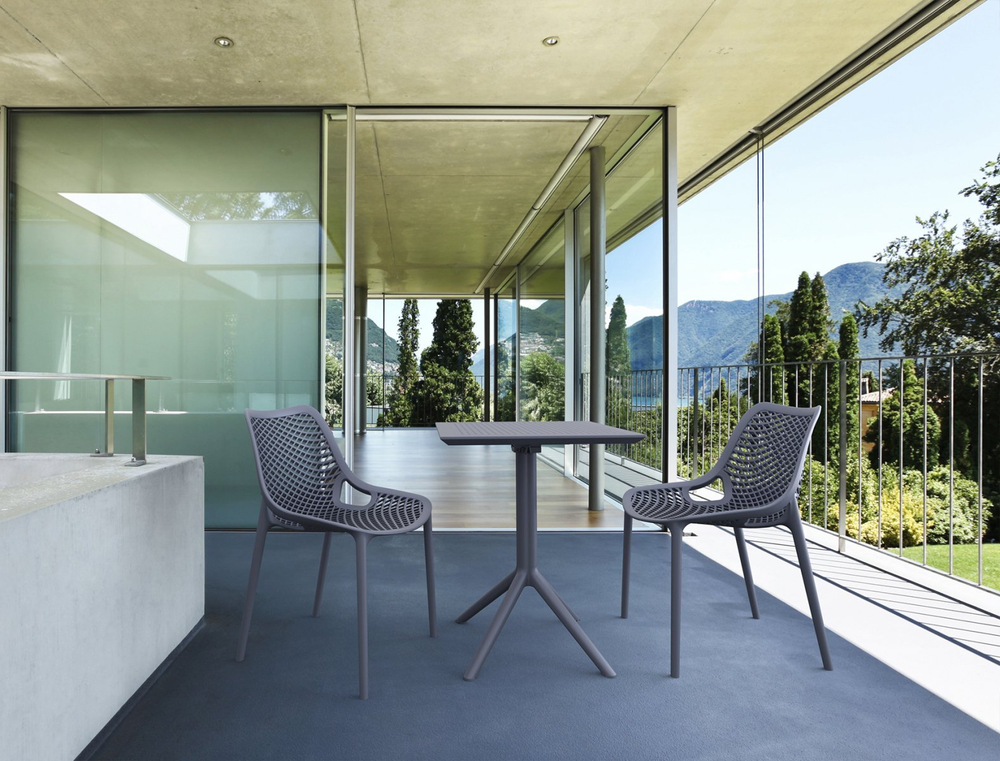 Стол пластиковый складной Siesta Contract Sky Folding Table 60, темно-серый