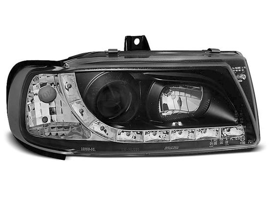 Передние фары Seat Cordoba 1/Ibiza 2/VW Polo 3 daylight black
