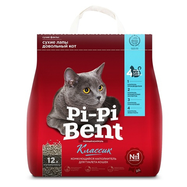 Наполнитель Pi Pi Bent классик комкующийся для кошек 3 кг