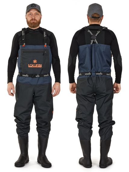 Полукомбинезон забродный Norfin PILOT BOOTFOOT р.40-S с сапогами резина