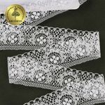 Кружево отделочное в стиле "трикотаж" 40 мм / 27.4 метра, 1660 цв.01 белый