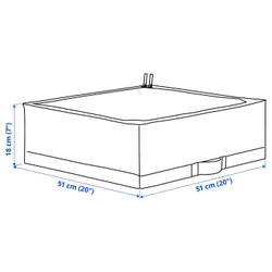IKEA STUK  (ИКЕА СТУК)  -  Кофр для одежды/белья - белый/чёрный 51x51x18 см