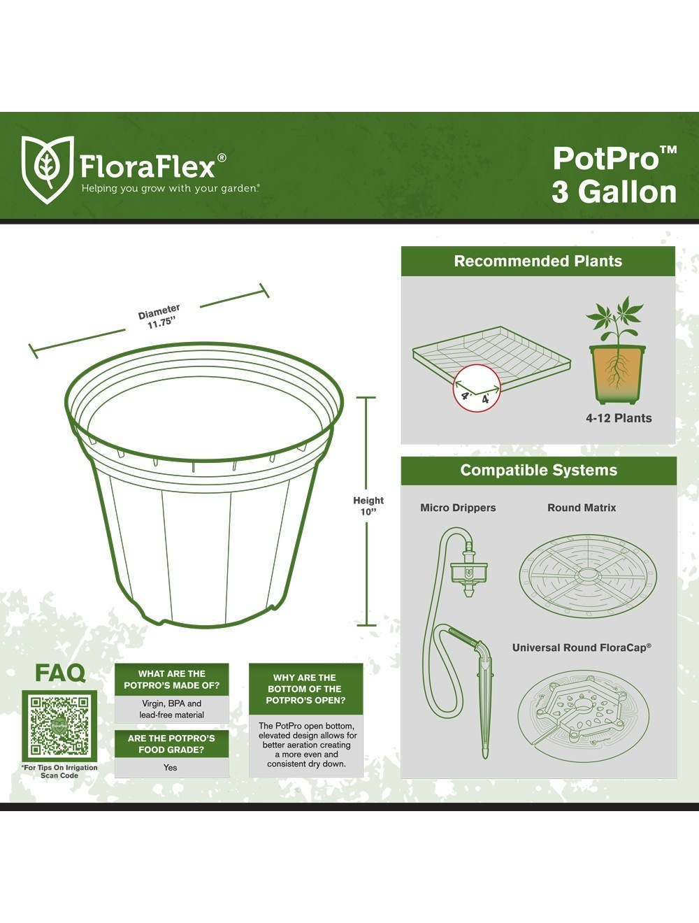 Ведро PotPro 3" круглое 3 GAL (11,3 л)