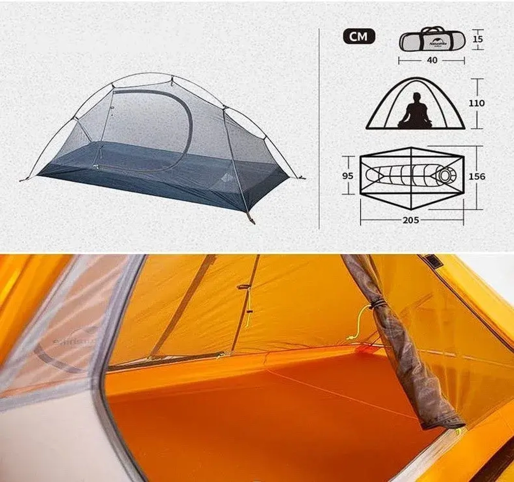 ПАЛАТКА NATUREHIKE СВЕРХЛЕГКАЯ + КОВРИК NH18A095-D