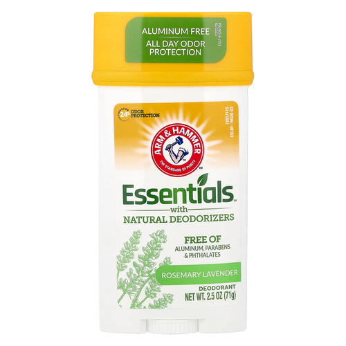 Arm & Hammer, Essentials™, дезодорант с натуральными дезодорирующими компонентами, розмарин и лаванда, 71 г (2,5 унции)