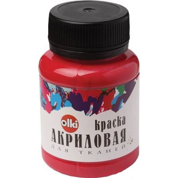 Краска акриловая для ткани Olki, 100 мл, красная темная