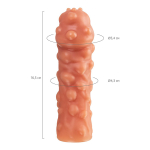 Телесная насадка на член 16,5см покрытая пузырьками Kokos Penis Sleeve 001 L Size