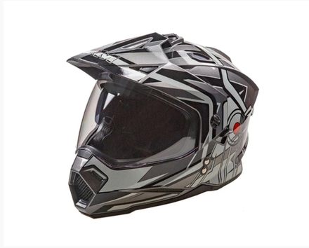 Шлем кроссовый со стеклом AiM JK802S Black/Grey/White, XXL