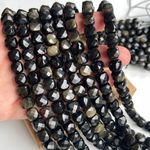Бусина обсидиан золотистый А кубик граненый 8 мм