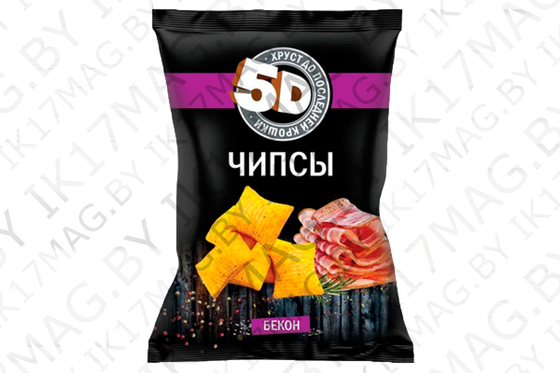 Чипсы "5D" со вкусом бекон 45гр*40шт