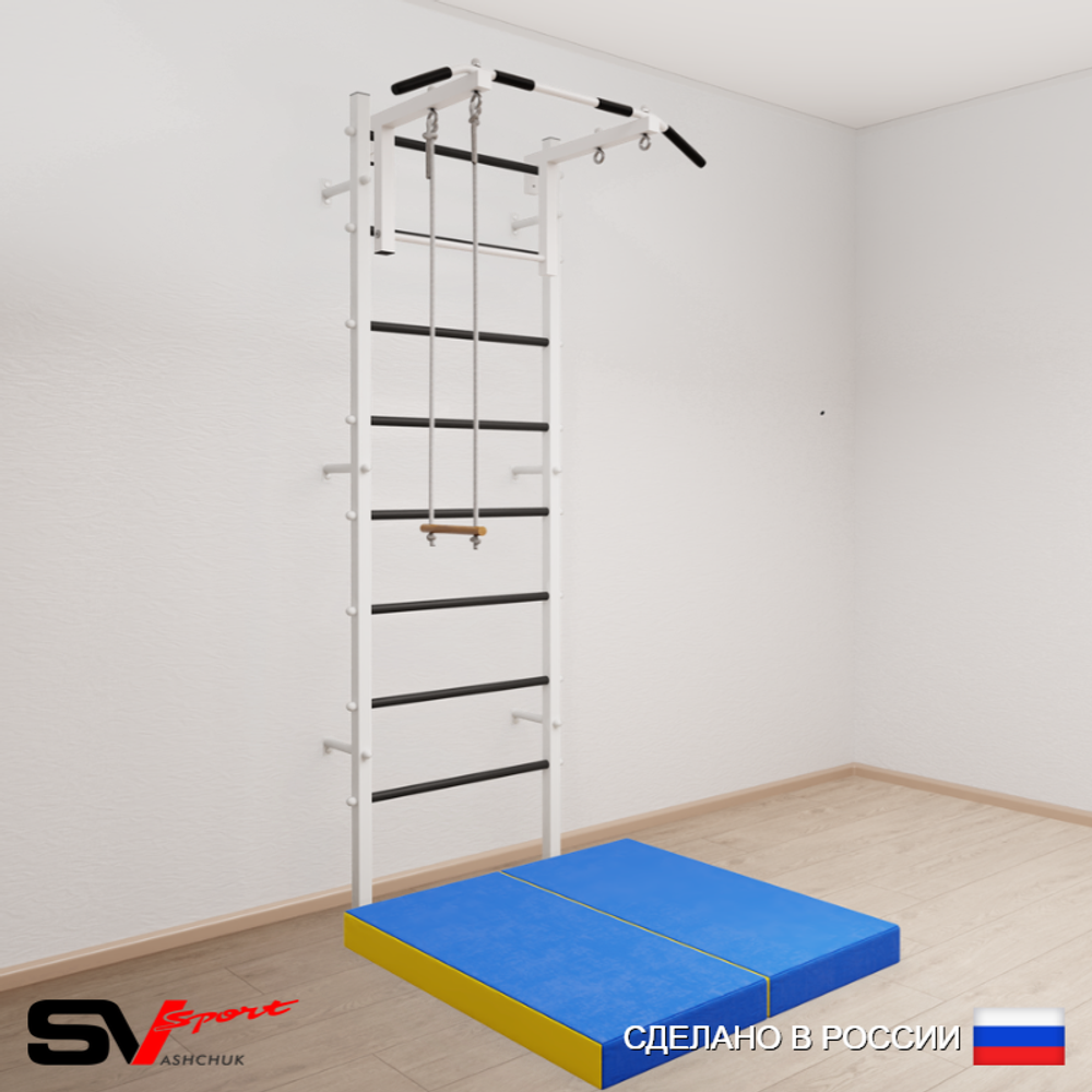 Шведская стенка Sv Sport 5124 (Турник стандарт/Трапеция/Мат 1м)