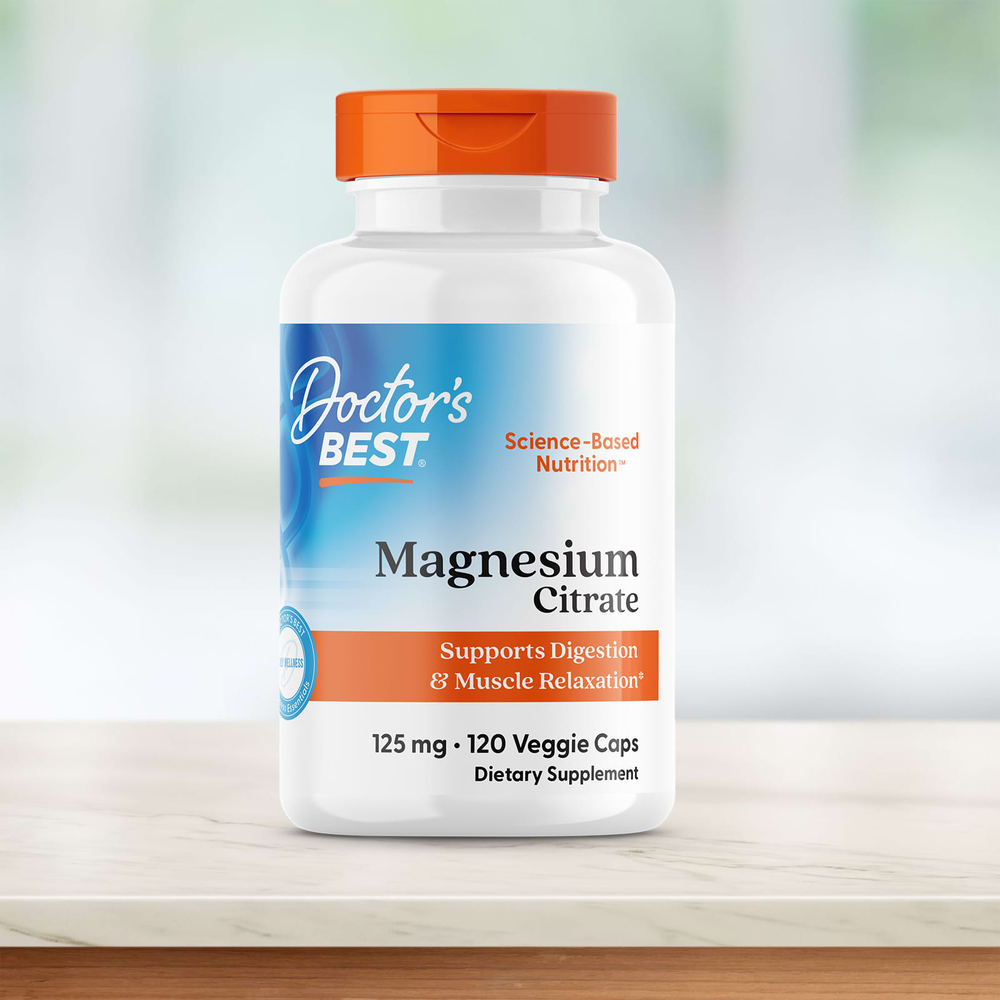 Doctor's Best, цитрат магния, 125 мг, 120 растительных капсул